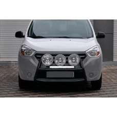 Кенгурятник WT022 Black (нерж.) для Renault Dokker 2013-2022 гг