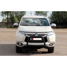 Кенгурятник WT022 Black (нерж) для Mitsubishi Pajero Sport 2015- гг