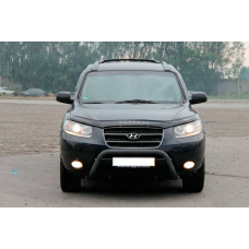 Кенгурятник WT007 Black (нерж.) для Hyundai Santa Fe 2 2006-2012 гг