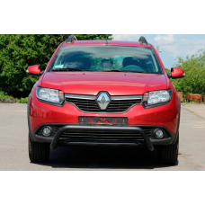 Передня дуга WT007 Black (нерж.) для Dacia Sandero 2013-2020 рр