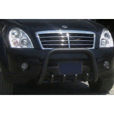 Кенгурятник QT006 Black (нерж) для SsangYong Rexton I 2001-2017 рр