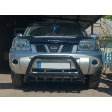 Кенгурятник QT006 Black (нерж.) для Nissan X-trail T30 2002-2007 рр