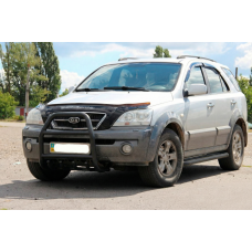 Кенгурятник QT007 Black (нерж.) для Kia Sorento I BL 2002-2009 рр