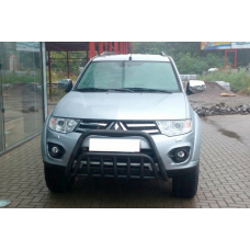 Передній захист WT002 Black (нерж.) для Mitsubishi Pajero Sport 2008-2015 рр