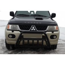 Кенгурятник WT002 Black (нерж) для Mitsubishi Pajero Sport 1996-2007 рр