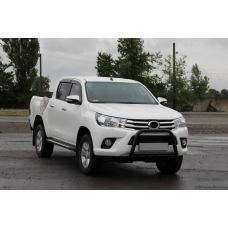 Передній захист QT008 Black (нерж) для Toyota Hilux 2015- рр