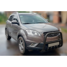 Кенгурятник F1-40 Black (нерж.) для SsangYong Korando 2010-2019 гг