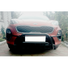 Передня дуга WT002 Black (нерж.) для Kia Sportage 2015-2021 рр