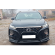 Кенгурятник вусатий WT006 Black (нерж) для Hyundai Santa Fe 4 2018-2023 гг
