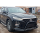 Кенгурятник вусатий WT006 Black (нерж) для Hyundai Santa Fe 4 2018-2023 гг