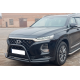 Кенгурятник вусатий WT006 Black (нерж) для Hyundai Santa Fe 4 2018-2023 гг