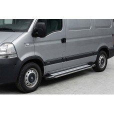 Боковые Подножки Rainbow (2 шт., Алюминий) Средняя База для Opel Movano 2004-2010 гг