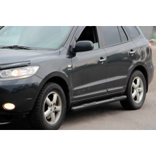 Боковые трубы B3 Black (2 шт., нерж. сталь) для Hyundai Santa Fe 2 2006-2012 гг