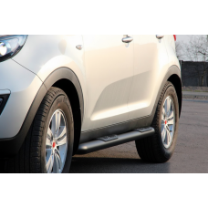 Бічні труби Black (2 шт., нерж.) для Kia Sportage 2010-2015 рр