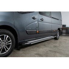 Боковые Подножки Rainbow (2 шт., Алюминий) Длинная База для Opel Movano 2010-2021 гг