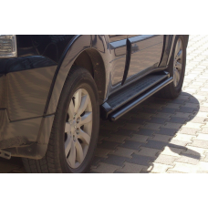 Бічні труби Black (2 шт., нерж.) для Mitsubishi Pajero Wagon IV 2006-2021 рр