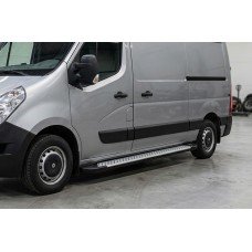 Бокові пороги Allmond (2 шт., алюміній) Коротка база для Opel Movano 2010-2021 рр