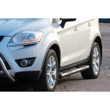 Боковые трубы прямые Black (2 шт., нерж. сталь) для Ford Kuga 2008-2013 гг