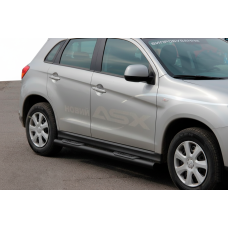 Бічні труби BB002 Black (2 шт., нерж.) для Mitsubishi ASX 2010-2023 рр