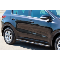 Боковые Трубы BB002 Черные (2 шт., Нержавейка) для Kia Sportage 2015-2021 гг