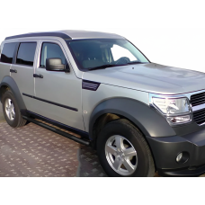 Бічні труби Black (2 шт., нерж) для Dodge Nitro 2006-2011 рр