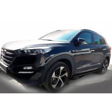 Боковые трубы Black (2 шт., нержавейка) для Hyundai Tucson TL 2016-2021 гг
