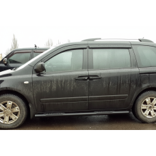 Боковые трубы Black (2 шт., нержавейка) для Kia Carnival 2002-2013 гг