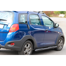 Бічні труби Black (2 шт., нерж.) для Chery Beat 2009-2015 рр