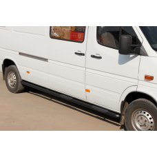 Бічні труби Black (2 шт., нерж.) Середня база, d70 для Volkswagen LT 1995-2006 рр