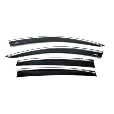 Ветровики с хромированным молдингом (4 шт, Niken) для Subaru XV 2017-2023 гг