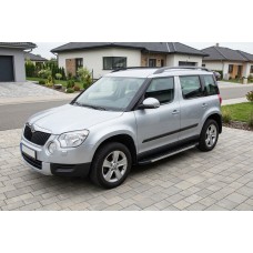 Бокові пороги Duru (2 шт., Алюміній) для Skoda Yeti 2009-2017 рр