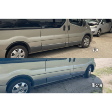 Бічні труби BB002 Black (2 шт., нерж.) 70 мм, довга база для Nissan NV300/Primastar 2016- рр