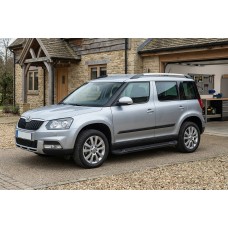 Бокові пороги RedLine Black (2 шт., Алюміній) для Skoda Yeti 2009-2017 рр