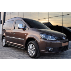 Боковые Трубы BB001 Черные (2 шт., Нержавейка) d60, Maxi База для Volkswagen Caddy 2020- гг
