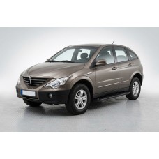 Бокові пороги Allmond Black (2 шт., Алюміній) для SsangYong Action 2005-2018 рр