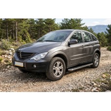 Боковые Подножки Maydos V1 (2 шт., Алюминий и Нержавейка) для SsangYong Action 2005-2018 гг