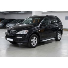 Бокові пороги Allmond Grey (2 шт., алюміній) для SsangYong Kyron 2005-2014 рр