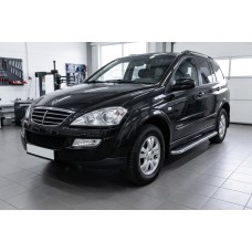 Боковые Подножки Maydos V1 (2 шт., Алюминий и Нержавейка) для SsangYong Kyron 2005-2014 гг