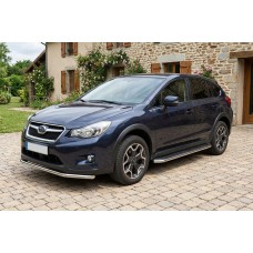 Бокові пороги Maydos V1 (2 шт., Алюміній -2026 нерж) для Subaru XV 2011-2017 рр