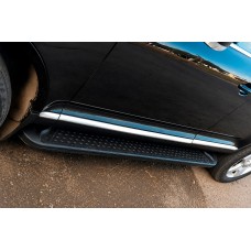 Боковые Подножки Allmond Black (2 шт., Алюминий) для Volkswagen Touareg 2002–2010 гг