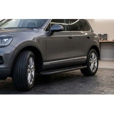 Бокові пороги Bosphorus Black (2 шт., Алюміній) для Volkswagen Touareg 2002-2010 рр