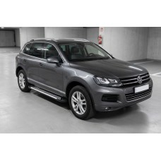 Бокові пороги Line (2 шт., алюміній) для Volkswagen Touareg 2010-2018 рр