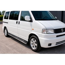 Бокові пороги Maydos V1 (2 шт., Алюміній -2026 нерж) Коротка база для Volkswagen T4 Transporter 1990-2003 рр