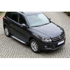 Бокові пороги Line (2 шт., Алюміній) для Volkswagen Tiguan 2007-2016 рр
