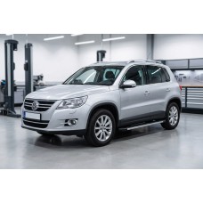 Бокові пороги Duru (2 шт., алюміній) для Volkswagen Tiguan 2007-2016 рр