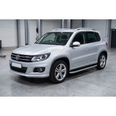 Бокові пороги Tayga Grey (2 шт., алюміній) для Volkswagen Tiguan 2007-2016 рр