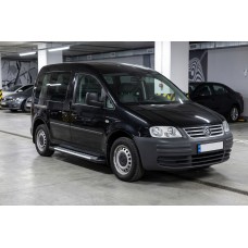 Бокові пороги Line (2 шт., Алюміній) Максі база для Volkswagen Caddy 2004-2010 рр