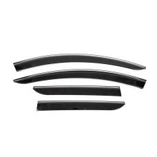 Ветровики с хромированным молдингом (4 шт., Sunplex Chrome) для Dacia Duster 2018-2024 гг