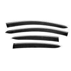 Ветровики с хромированным молдингом (4 шт., Sunplex Chrome) для Fiat Linea 2006-2018 гг