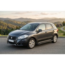 Бокові пороги Allmond Black (2 шт., Алюміній) для Suzuki SX4 S-Cross 2013-2016 рр